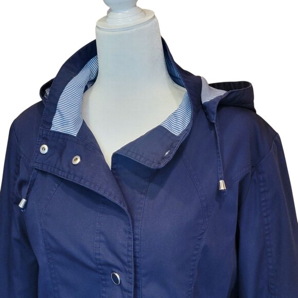 Mackintosh New England Rain or Shine Jacket with Detachable Hood Lined Navy Blue - Picture 6 of 15